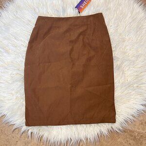 NWT Shein Faux Suede Skirt